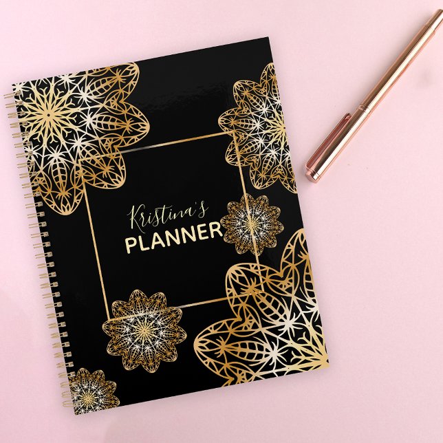Luxurious Elegant Metallic Gold Floral Mandala Planner (Creator Uploaded)
