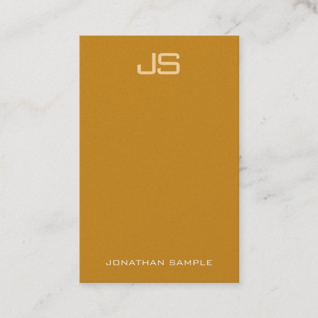 Luxurious Elegant Monogram Premium Pearl Finish Business Card (Front)