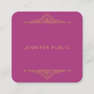 Luxurious Elegant Template Professional Gold Text Square Business Card