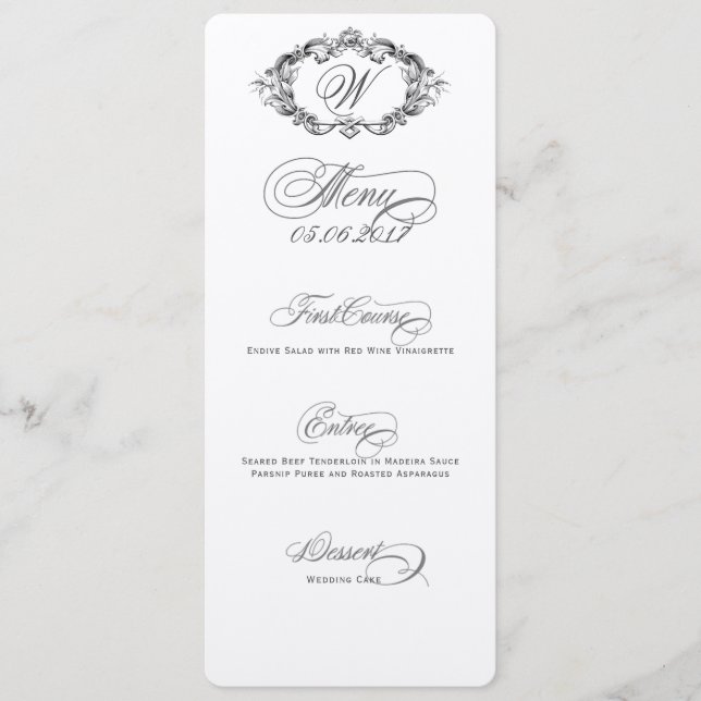Luxurious & Elegant Wedding Menu (Front)