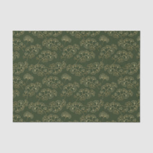 Luxurious Emerald Green Gold Botanical Leaf Tissue Paper