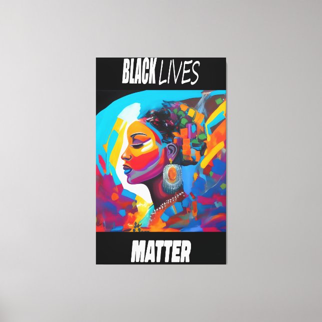 Luxurious Empowered Colors Black Lives Matter Canvas Print (Front)