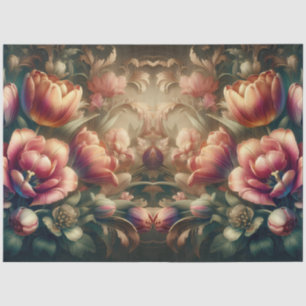 Luxurious Ethereal Baroque Floral Decoupage Tissue Paper