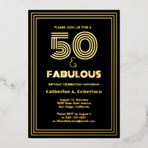Luxurious Fifty and Fabulous Retro 50th Birthday
