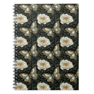 Luxurious Floral & Butterfly Seamless Pattern Notebook