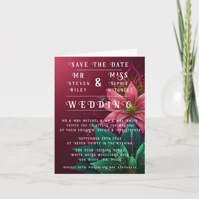 Luxurious Floral Wedding Invitation Suite (Front)