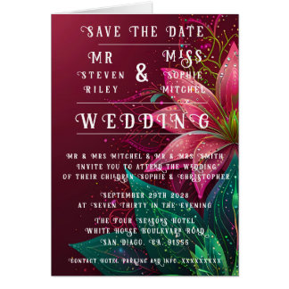 Luxurious Floral Wedding Invitation Suite