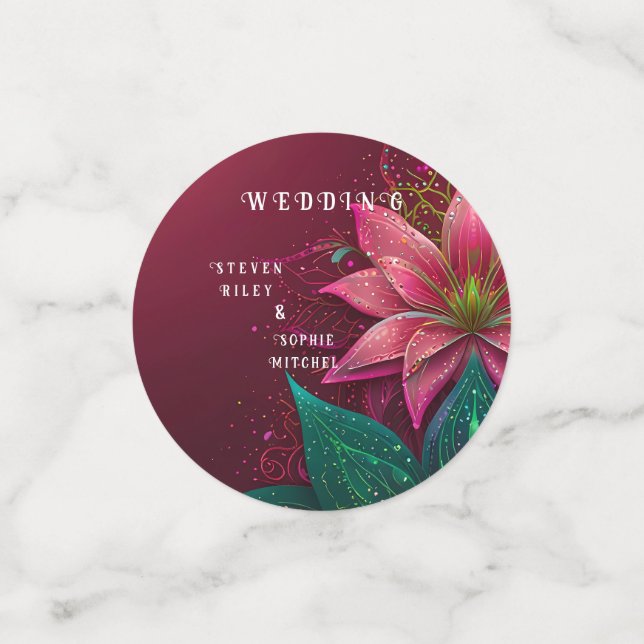 Luxurious Floral Wedding Invitation Suite Confetti (Small Front)
