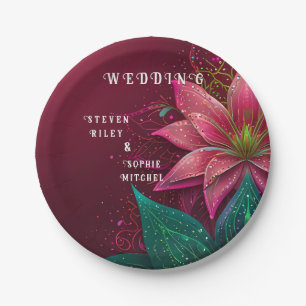 Luxurious Floral Wedding Invitation Suite Paper Plate