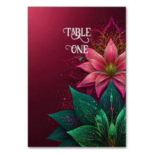 Luxurious Floral Wedding Invitation Suite Table Number