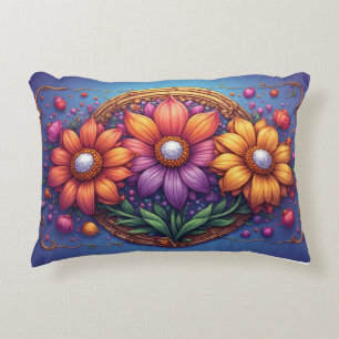 Luxurious Flower With Ornate Frame Decorative Cushion