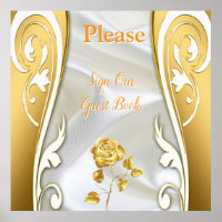 Luxurious Flowing Silk & Gold Roses.