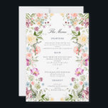 Luxurious Garden Floral Wedding Menu Card<br><div class="desc">c</div>