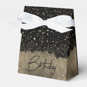 Luxurious gift box with birthday leaves