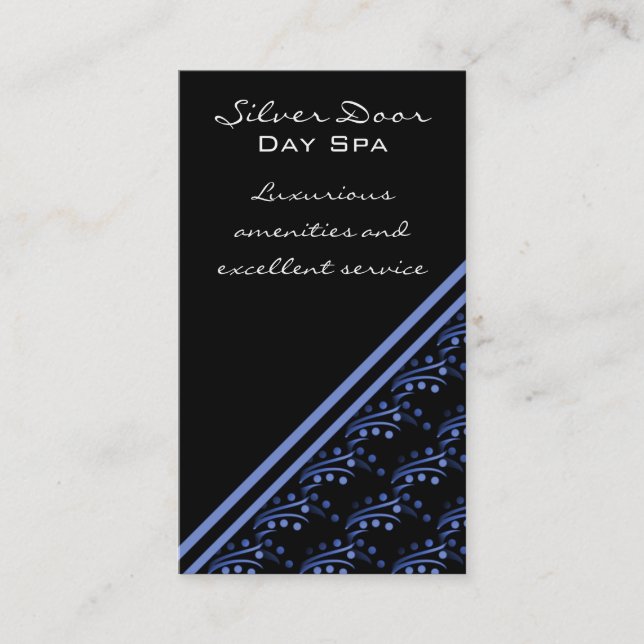 Luxurious Glam Business Card, Blue Card (Front)