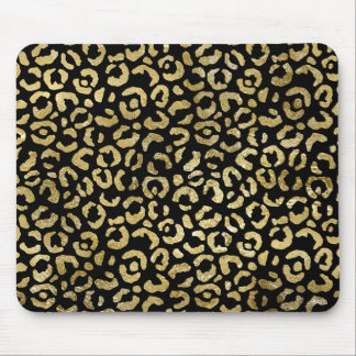 Luxurious Glam Gold Black Leopard Print Mouse Mat