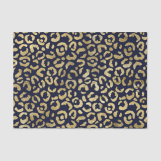 Luxurious Glam Gold Navy Leopard Print Tissue Paper