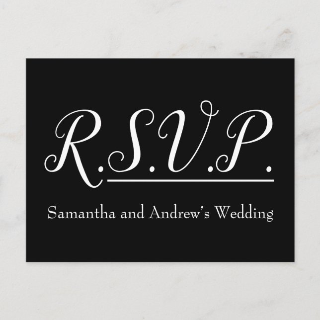 Luxurious, Glamourous "R.S.V.P." Postcard (Front)