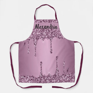 Luxurious Glitter Sparkle Drip Look Women's Full Apron