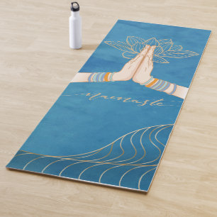Luxurious gold and turquois Namaste Yoga Mat