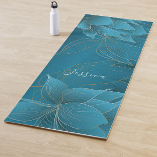 Luxurious gold and turquois Personalised  Yoga Mat