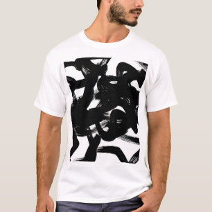 Luxurious Gold Art: Abstract Black Stroke. T-Shirt