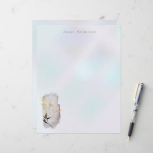 Luxurious Gold Bamboo Monogram Custom Letterhead