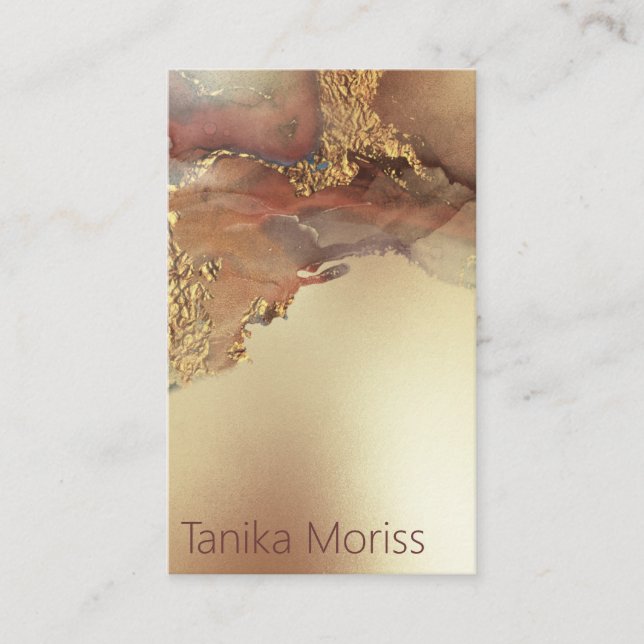 Luxurious Gold Beauty Therapist Business Card (Front)