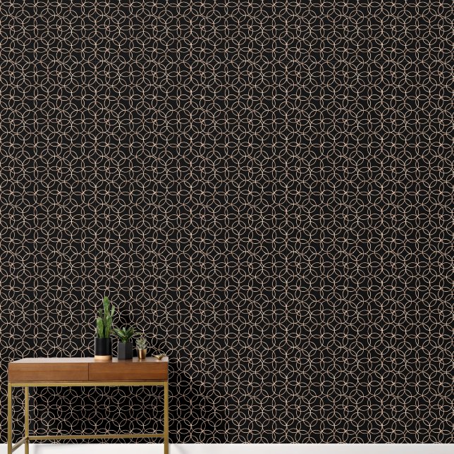 Luxurious Gold Black Geometrical Wallpaper (Hallway)