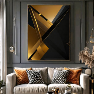 Luxurious Gold Black Graphic Canvas Print