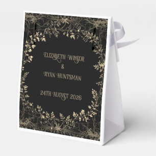 Luxurious Gold & Black Sepia Floral Finish Favour Box