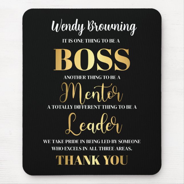 Luxurious gold Boss appreciation week  Mouse Mat (Front)