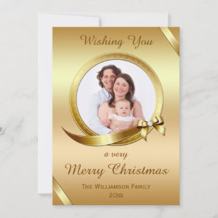 Luxurious Gold Christmas Photo Card