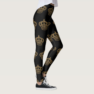 Luxurious Gold Crown Pattern Leggings