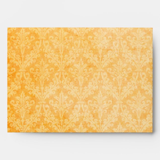Luxurious Gold Damask: Linen A-7 Envelope (Front)