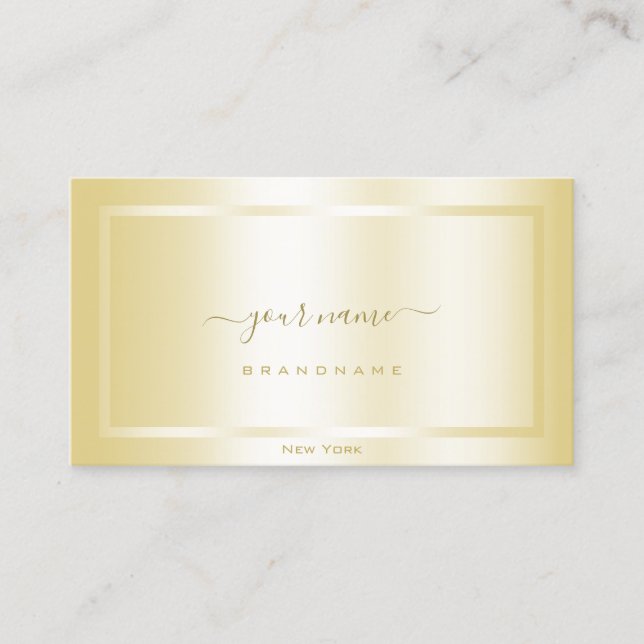 Luxurious Gold Effect with Frame Professional Business Card (Front)