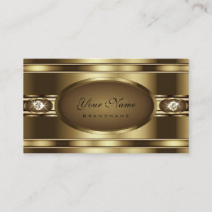 Luxurious Gold Effect with Noble Faux Rhinestones Business Card