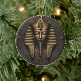 Luxurious Gold Egyptian Pharaoh Ceramic Ornament
