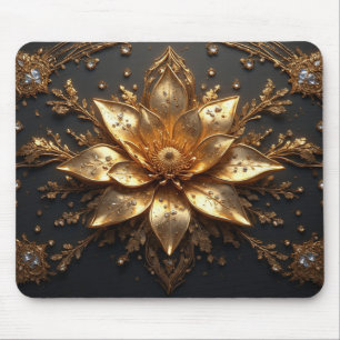 Luxurious Gold Flower Mouse Mat