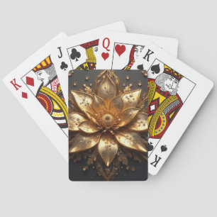 Luxurious Gold Flower Playing Cards