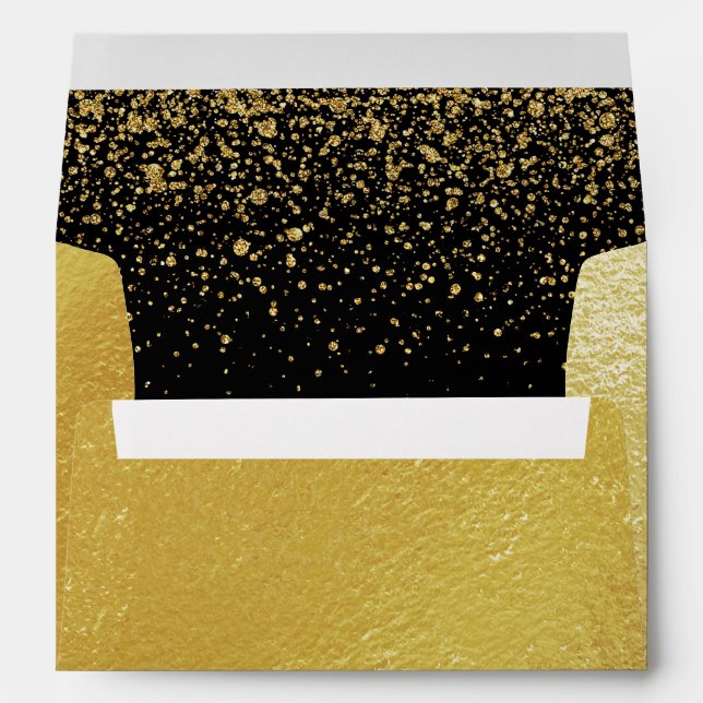 Luxurious Gold Foil with Confetti Envelope (Back (Bottom))
