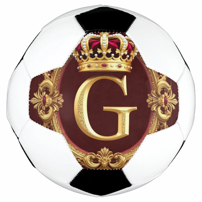 Luxurious Gold Frame With Crowned Monogram Football (Front)