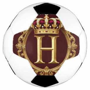 Luxurious Gold Frame With Crowned Monogram Football