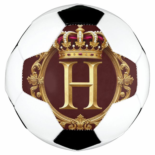 Luxurious Gold Frame With Crowned Monogram Football (Front)