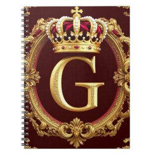 Luxurious Gold Frame With Crowned Monogram Notebook