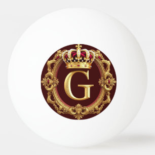 Luxurious Gold Frame With Crowned Monogram Ping Pong Ball