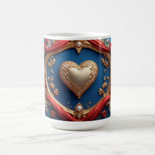 Luxurious Gold Frame With Pearls Coffee Mug