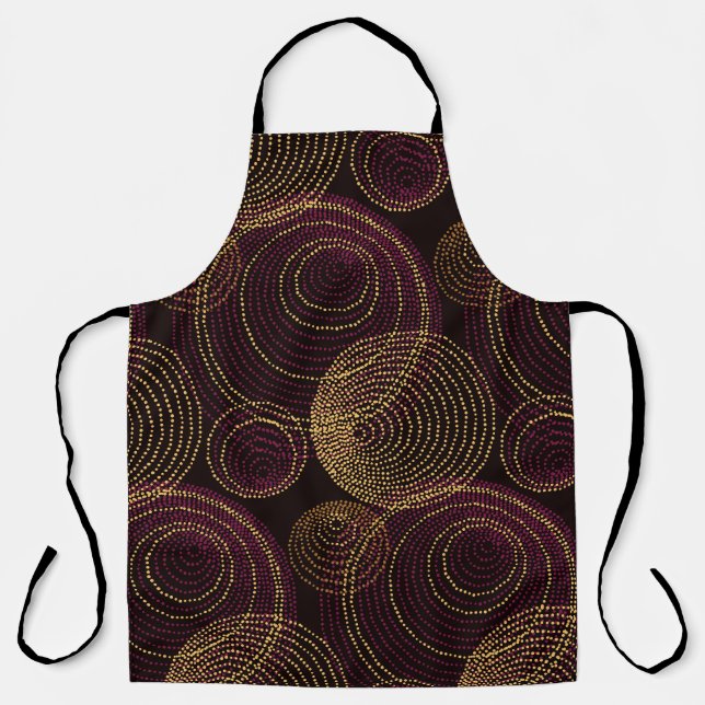 Luxurious Gold Geometric Print Apron (Front)