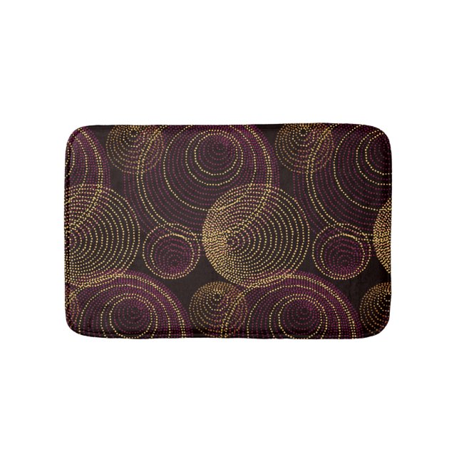 Luxurious Gold Geometric Print Bath Mat (Front)