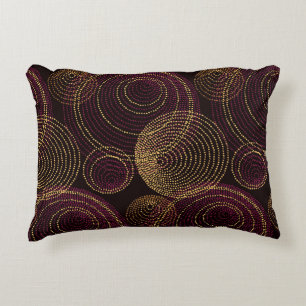 Luxurious Gold Geometric Print Decorative Cushion
